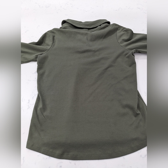 Women's LL Bean Pullover Shawl Collar Green - Picture 3 of 4